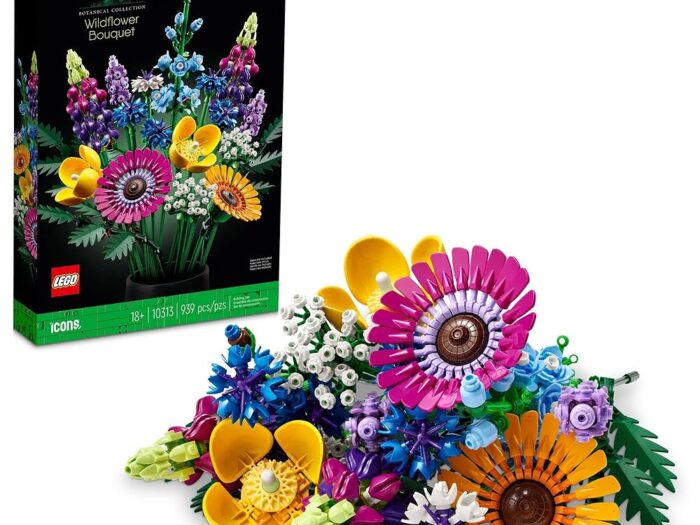 LEGO Icons Wildflower Bouquet Botanical Collection Building Set for Adults, Valentine Décor for Him or Her, Artificial Flowers with Poppies and Lavender, Unique Gift for Valentines Day, 10313